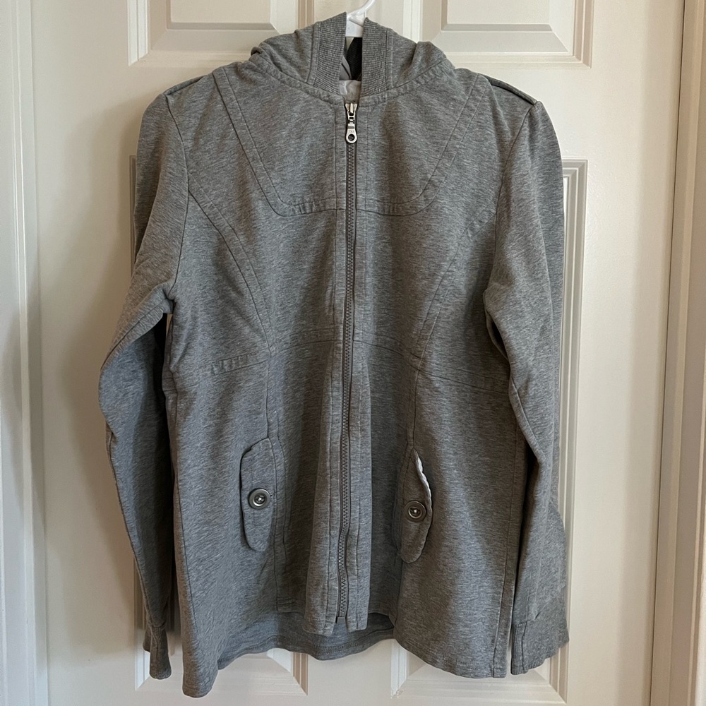Charter Club Gray Zip-Up Hoodie Sweatshirt